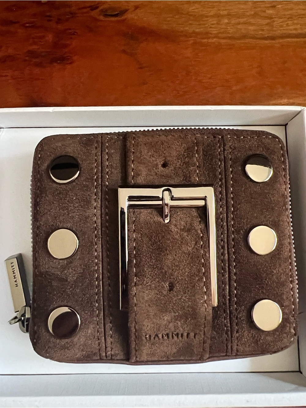 Hammitt 5 North brown suede belted wallet